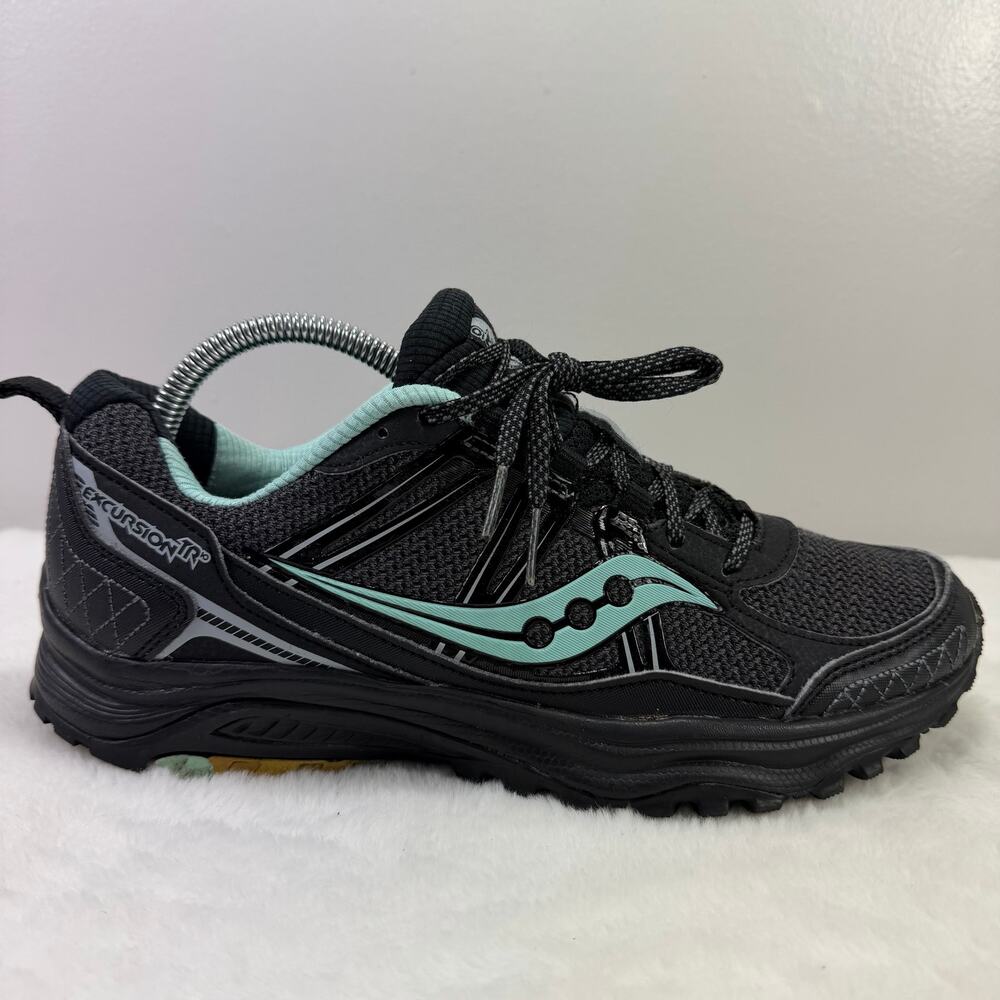 Saucony Excursion TR10 Women’s Running Shoes – Black/Mint – US 10